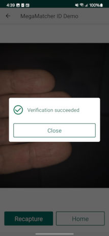 Slap Verification screenshot